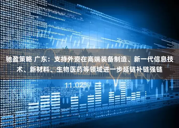 驰盈策略 广东：支持外资在高端装备制造、新一代信息技术、新材料、生物医药等领域进一步延链补链强链