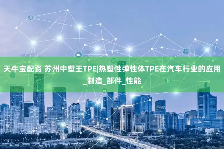 天牛宝配资 苏州中塑王TPE|热塑性弹性体TPE在汽车行业的应用_制造_部件_性能