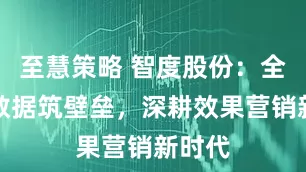 至慧策略 智度股份：全链路数据筑壁垒，深耕效果营销新时代
